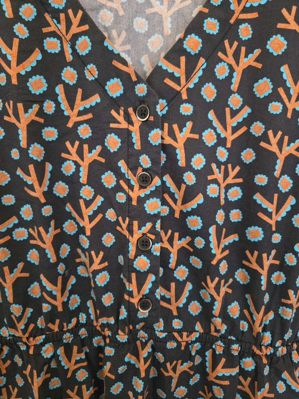 Kavu Dreamview Branchin Out Floral Motif V Neck Retro Organic Cotton XL - Picture 3 of 10